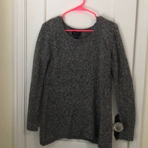 Light-dark grey knit sweater, light weight.